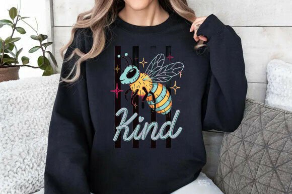 Bee Kind PNG: Trendy Quote, Good Vibes for Designers
