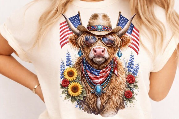 Celebrate Freedom with Western Patriotic Cow Sublimation