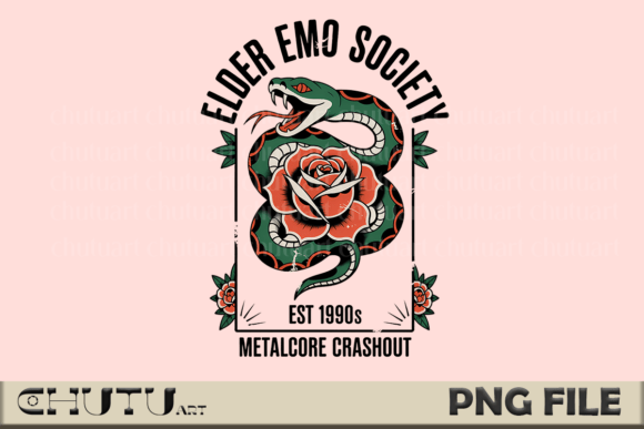 Elder Emo Snake Rose Tattoo PNG Art: A Design Deep Dive