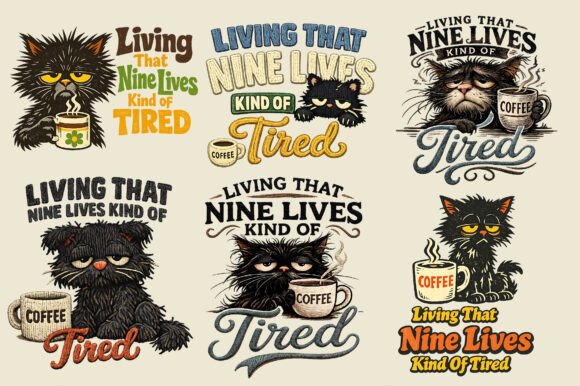 Funny Tired Black Cat Sarcastic PNG: A Designer’s Relatable Asset