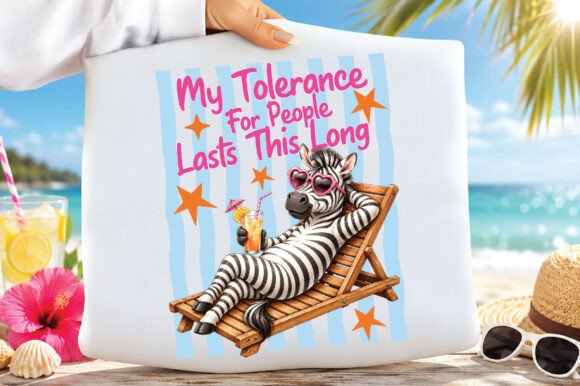 Funny Zebra Summer Sarcastic Animal PNG: A Design Asset for Real Life