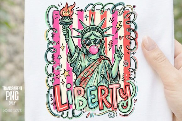 Liberty America 4th of July Usa PNG: Bold Patriotism with a Pop-Art Twist