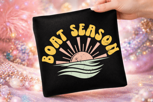Nautical Summer Boat Season PNG: Retro Design for Lake Life