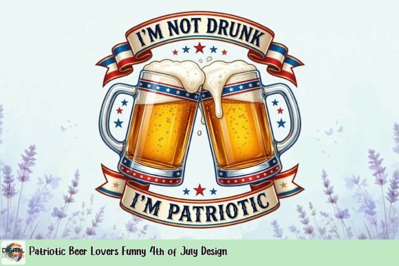 Patriotic Beer Lovers Funny 4th of July Design: A Toast to Festive Graphics