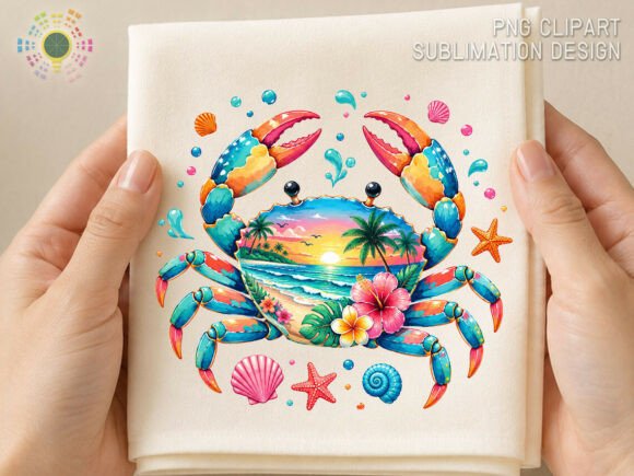 Summer Beach Crab: Tropical Ocean PNG for Vibrant Designs