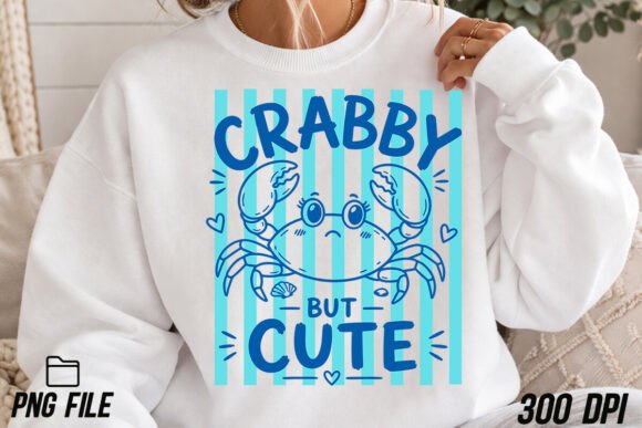 Summer Crabby Hand Drawn Line PNG: Infuse Coastal Charm