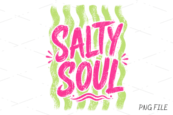 Trendy Summer Salty Soul PNG: A Beach-Inspired Design Asset