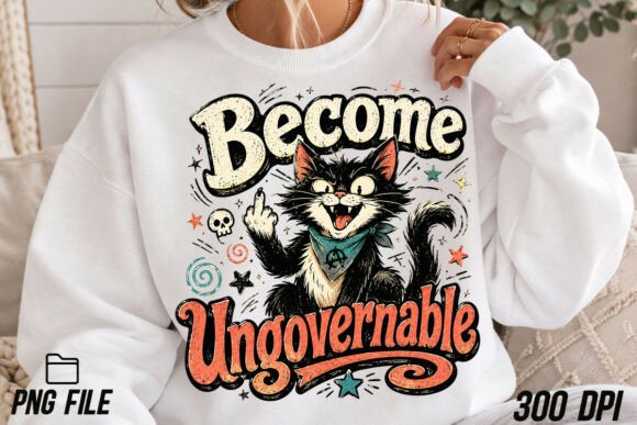 Unleash Chaos: The Become Ungovernable Funny Cat PNG